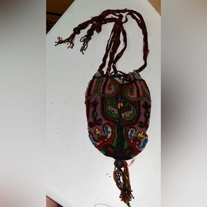 Vintage Seed Bead Beaded Purse Bag